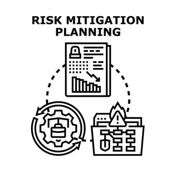 Risk mitigation planning controlling business security problems Stock Illustration