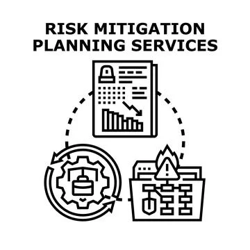 Risk mitigation planning services with business strategy and management Stock Illustration