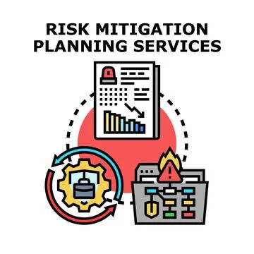 Risk mitigation planning services with business strategy and management Stock Illustration