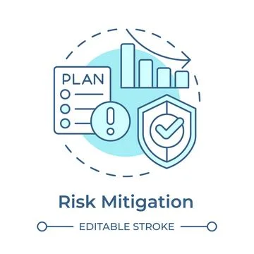 Risk mitigation soft blue concept icon Illustration