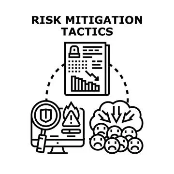 Risk mitigation tactics reducing negative business impact イラスト素材
