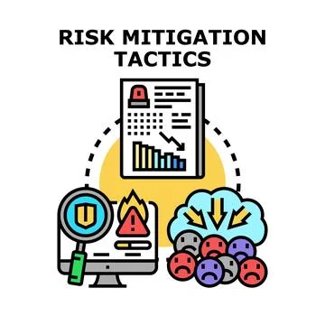 Risk mitigation tactics reducing negative business impact Stockillustratie