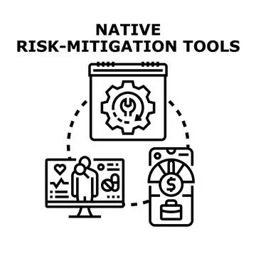 Risk mitigation tools for business and health management Stock Illustration