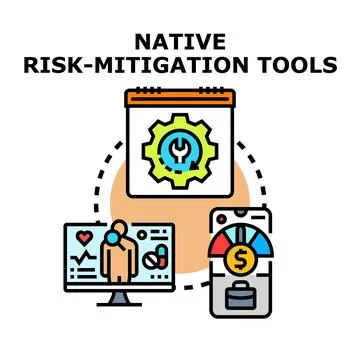 Risk mitigation tools for business and health management イラスト素材