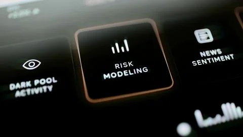 Risk Modeling control outlined in warm tone Stock Illustration