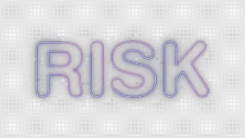 Risk neon effects, text animation on transparent background Stock Footage 303505193