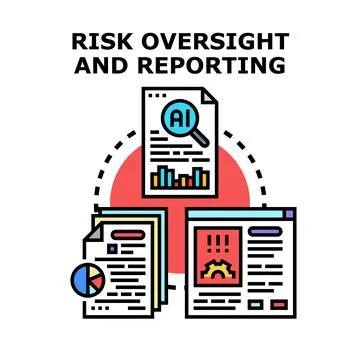 Risk oversight and reporting concept illustrating business analysis Illustrazione stock