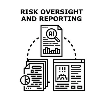Risk oversight and reporting concept illustrating business analysis Stock Illustration
