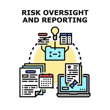 Risk oversight and reporting process management concept Stock Illustration