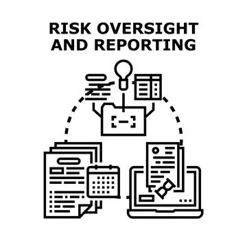 Risk oversight and reporting process management concept 스톡 일러스트