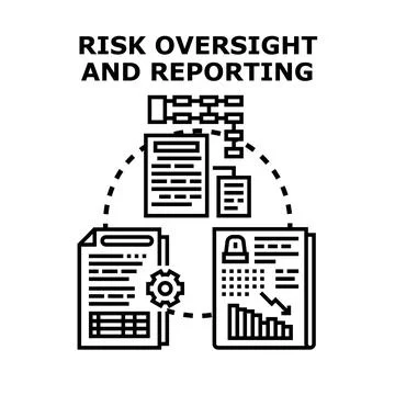 Risk oversight management and reporting process icon Illustrazione stock