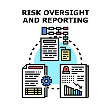 Risk oversight management and reporting process icon Stock Illustration