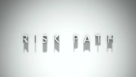 Risk path 3D title animation with shadows on a white background Stock Footage 297459394