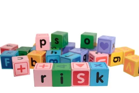 Risk in play blocks Stock Photos
