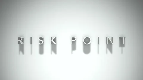 Risk point 3D title animation with shadows on a white background Stock Footage 297459414