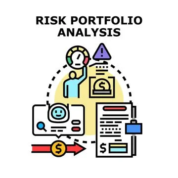 Risk portfolio analysis vector concept and financial management Illustrazione stock