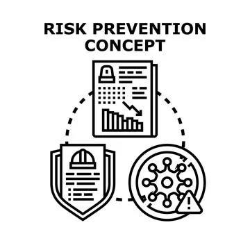 Risk prevention and management avoiding potential dangers concept Illustrazione stock