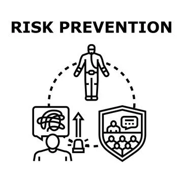 Risk prevention process managing safety and security Stock Illustration