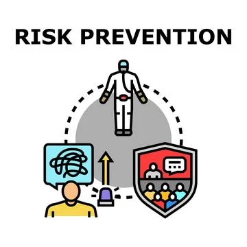Risk prevention process managing safety and security Stock Illustration