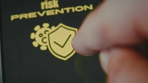 Risk Prevention themed graphic presentation created on smartphone screen Video stock 289073339