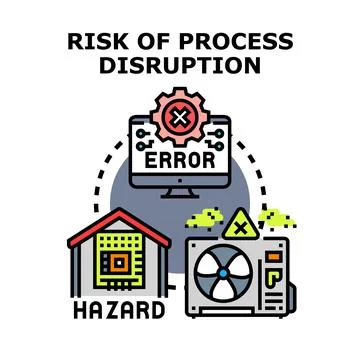 Risk of process disruption planning preventing operational errors 스톡 일러스트