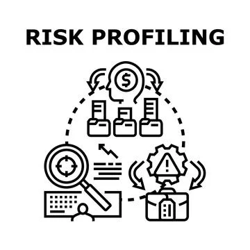 Risk profiling analyzing business finance strategy Stockillustratie