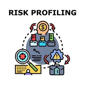 Risk profiling analyzing business finance strategy Illustration
