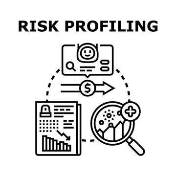 Risk profiling analyzing business financial data イラスト素材