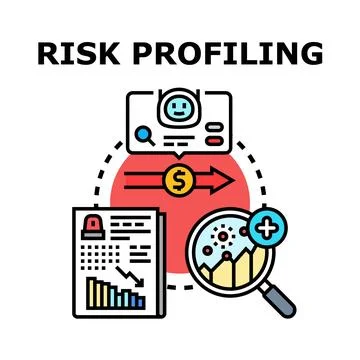 Risk profiling analyzing business financial data イラスト素材