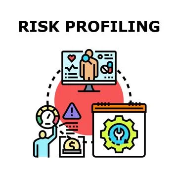 Risk profiling assessing financial and health data Stockillustratie