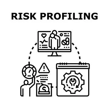 Risk profiling assessing financial and health data Stock Illustration