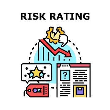 Risk rating concept with decreasing performance and negative feedback Stockillustratie