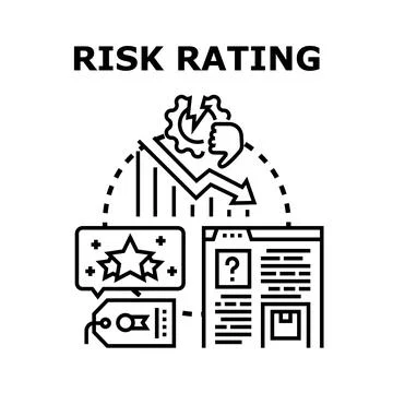Risk rating concept with decreasing performance and negative feedback 스톡 일러스트