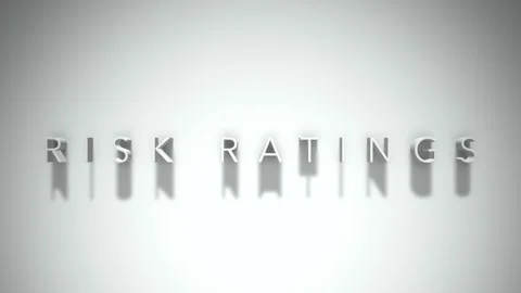 risk ratings 3D title animation white te... | Stock Video | Pond5