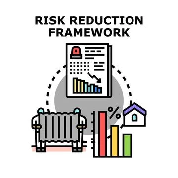 Risk reduction framework illustrating property protection strategies 스톡 일러스트