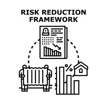 Risk reduction framework illustrating property protection strategies 스톡 일러스트