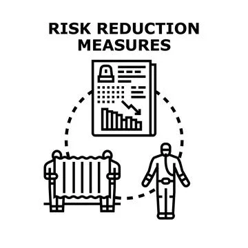 Risk reduction measures preventing danger and protecting safety イラスト素材