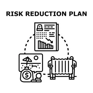 Risk reduction plan concept minimizing threat preventing loss 스톡 일러스트