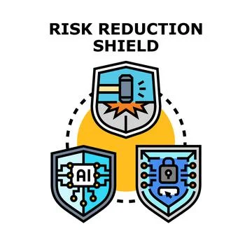 Risk reduction shield concept protecting digital data Stock Illustration