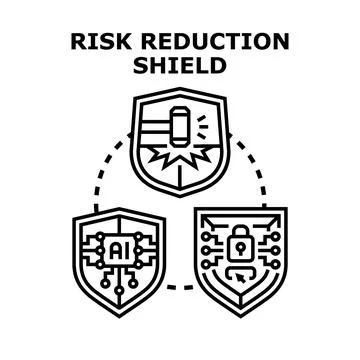 Risk reduction shield concept protecting digital data Stock Illustration