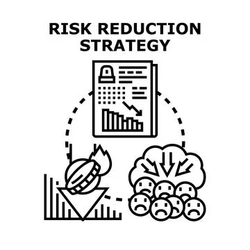 Risk reduction strategy implementation controlling financial problems Stock Illustration