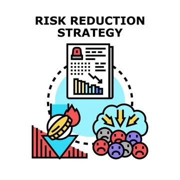 Risk reduction strategy implementation controlling financial problems Stock Illustration