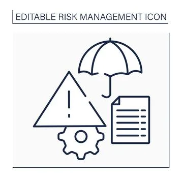 Risk register line icon Illustrazione stock