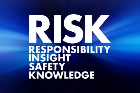 RISK - Responsibility Insight Safety Knowledge acronym, business concept back Stock Illustration