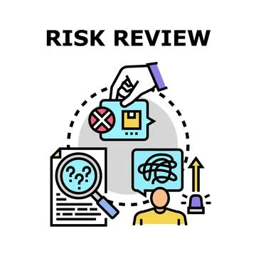 Risk review and management process concept 스톡 일러스트