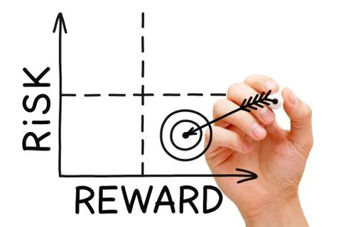 Risk reward graph Foto stock
