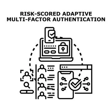 Risk scored adaptive multi factor authentication vector Stock Illustration