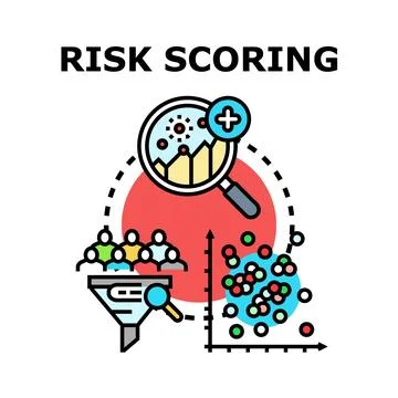 Risk scoring concept for data analysis and evaluation Illustrazione stock