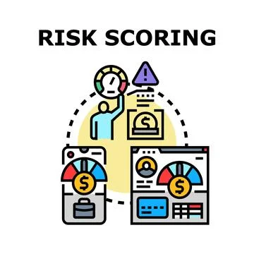 Risk scoring evaluating credit and financial liability Stock Illustration