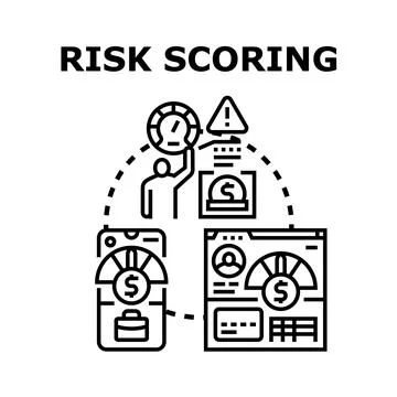 Risk scoring evaluating credit and financial liability Stock Illustration